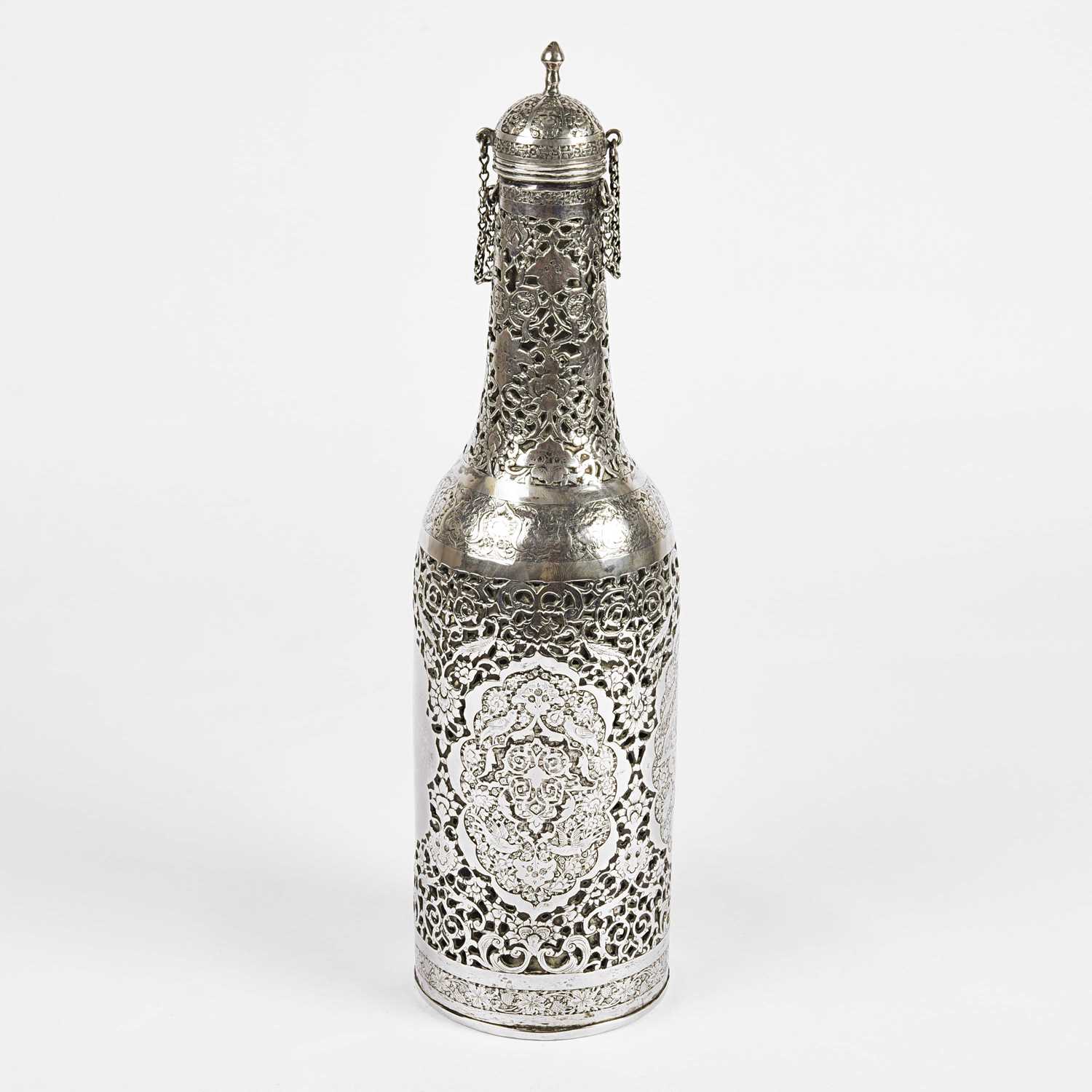 Lot 29 - Isfahan silver bottle case.