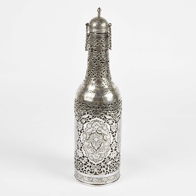 Lot 29 - Isfahan silver bottle case.