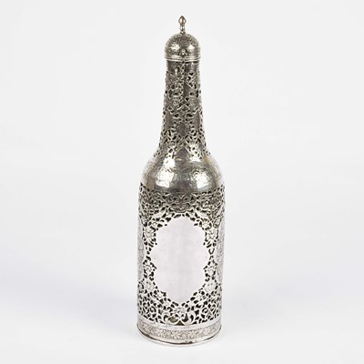Lot 29 - Isfahan silver bottle case.