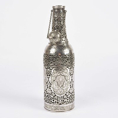 Lot 29 - Isfahan silver bottle case.