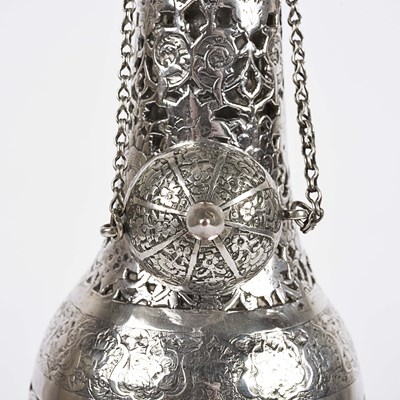 Lot 29 - Isfahan silver bottle case.