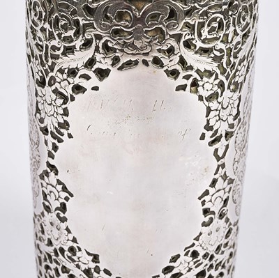 Lot 29 - Isfahan silver bottle case.