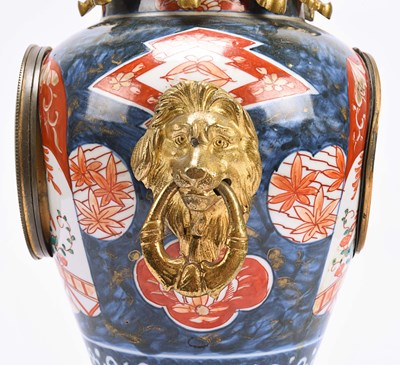 Lot 2 - Late 19th century Imari porcelain and bronze clock