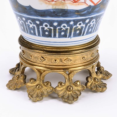 Lot 2 - Late 19th century Imari porcelain and bronze clock