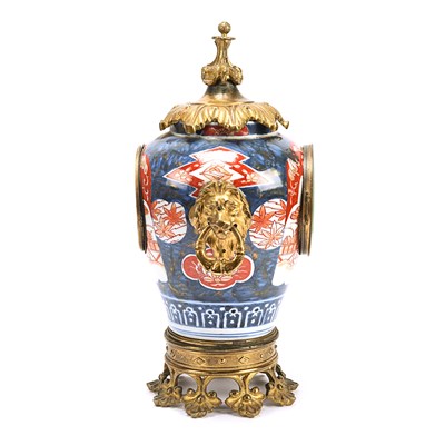 Lot 2 - Late 19th century Imari porcelain and bronze clock