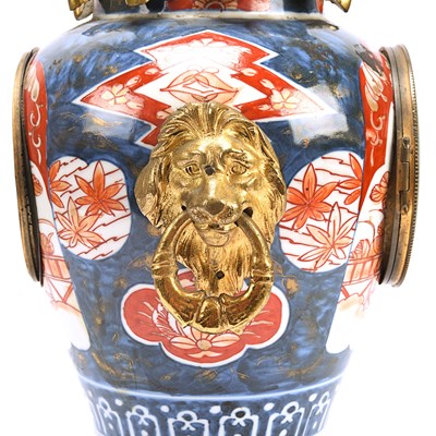 Lot 2 - Late 19th century Imari porcelain and bronze clock
