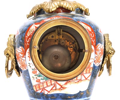 Lot 2 - Late 19th century Imari porcelain and bronze clock