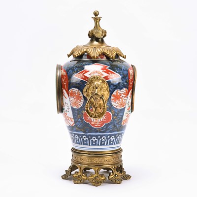 Lot 2 - Late 19th century Imari porcelain and bronze clock