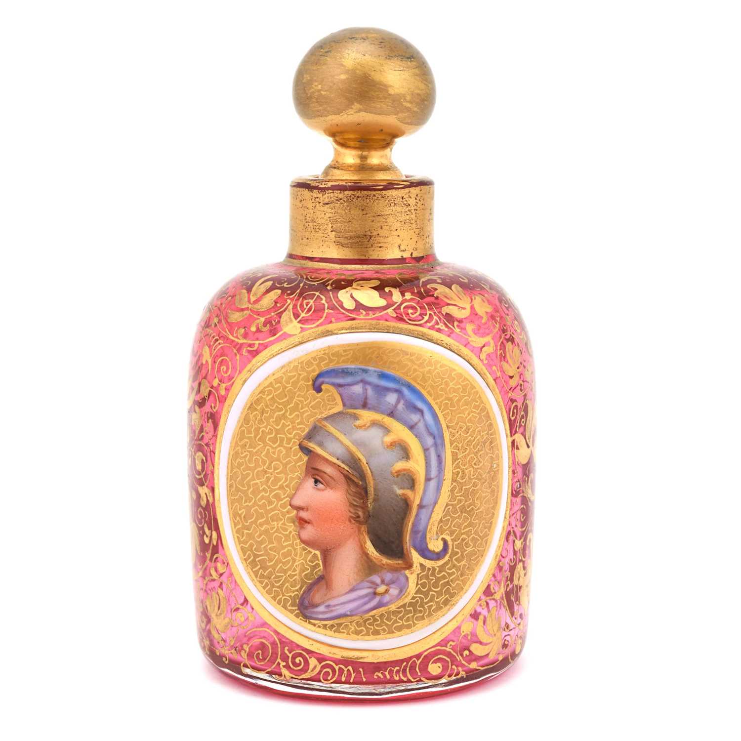 Lot 3 - Mid 20th century Bohemian Overlay Glass Perfume Bottle