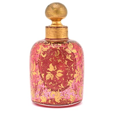 Lot 3 - Mid 20th century Bohemian Overlay Glass Perfume Bottle