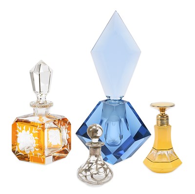 Lot 11 - Group of 4 European glass perfume bottles