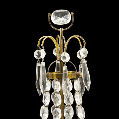 Lot 18 - Pair of two arm crystal girandoles