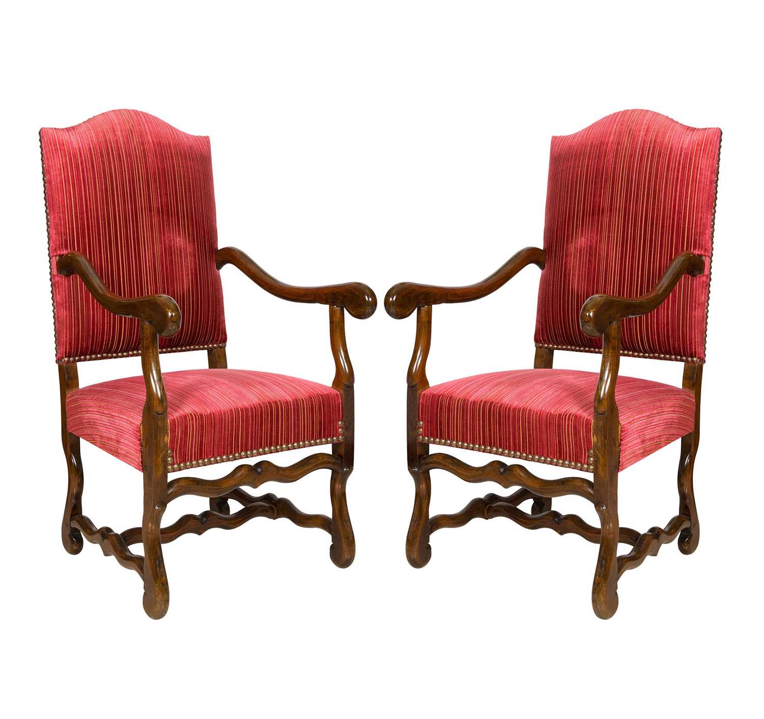 Lot 87 - pair of armchairs in the Louis XIII style.