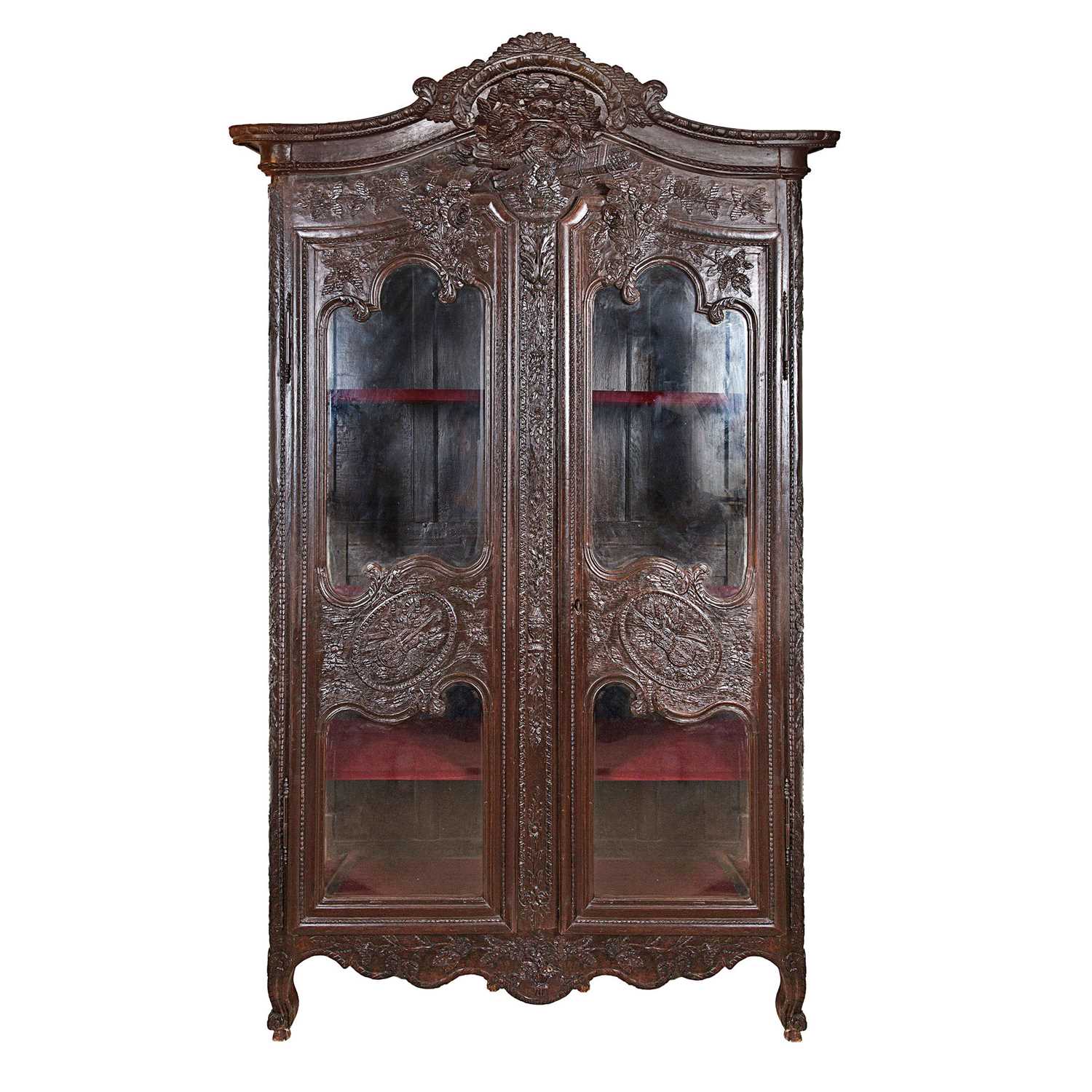 Lot 100 - 19th century French Louis XV style vitrine cabinet.