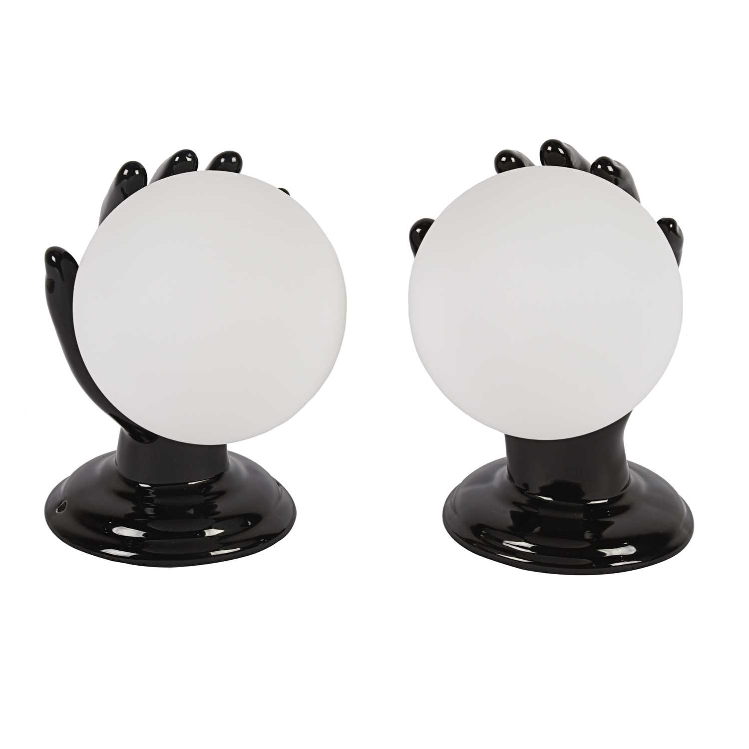 Lot 66 - A 1970s decorative ceramic table lamps, set of two.