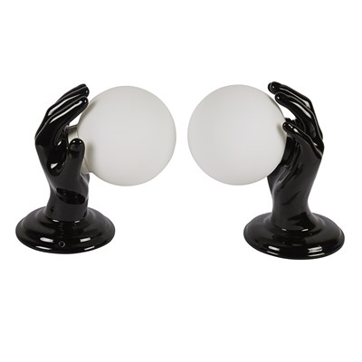 Lot 66 - A 1970s decorative ceramic table lamps, set of two.