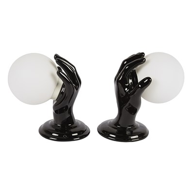 Lot 66 - A 1970s decorative ceramic table lamps, set of two.