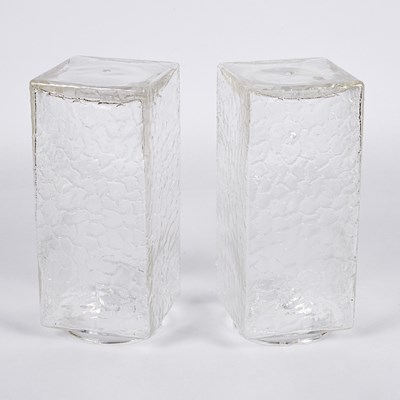 Lot 67 - A 1970s pair of "Metric" table lamps with Murano glass, by Gaetano Sciolari.