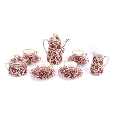 Lot 34 - Late 19th century European porcelain tea set