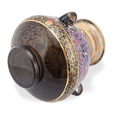 Lot 56 - 19th century Mamluk style enameled glass Mosque lamp