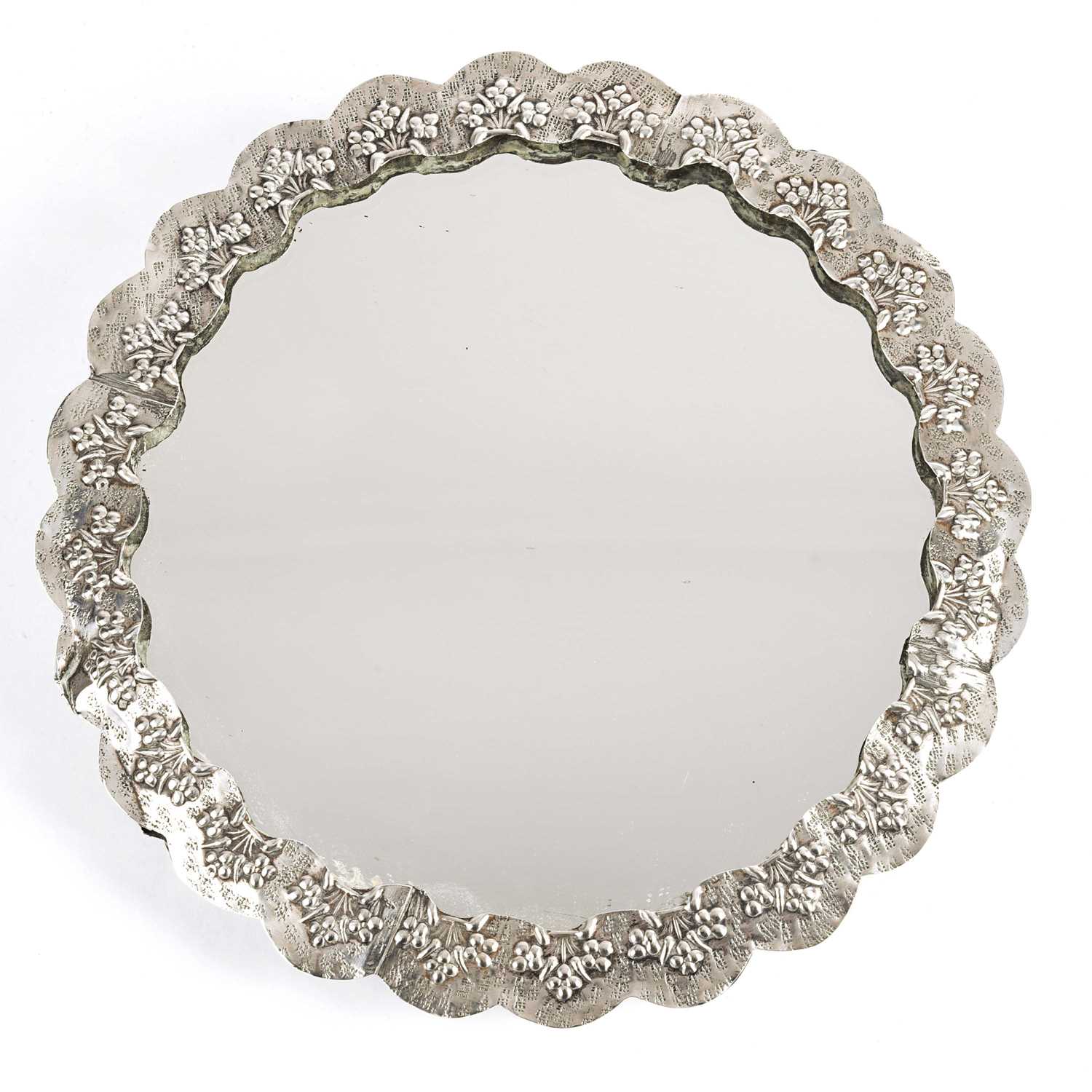 Lot 66 - 19th century ornate silver decorative mirror