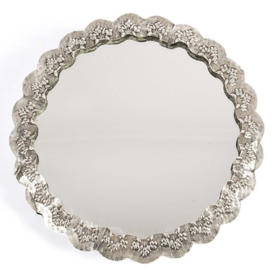 Lot 66 - 19th century ornate silver decorative mirror