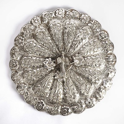 Lot 66 - 19th century ornate silver decorative mirror