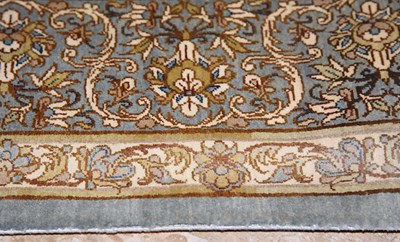 Lot 14 - Signed silk Qum carpet of saffron colors