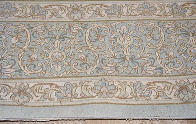 Lot 14 - Signed silk Qum carpet of saffron colors