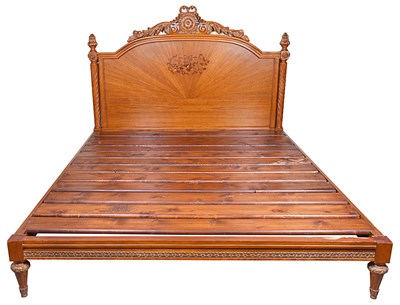 Lot 77 - French Louis XVI style headboard bed frame