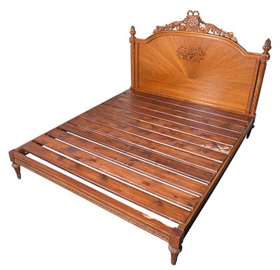 Lot 77 - French Louis XVI style headboard bed frame
