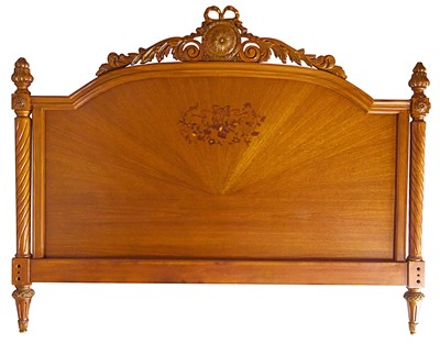 Lot 77 - French Louis XVI style headboard bed frame