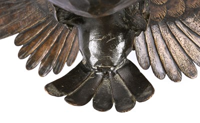 Lot 126 - Bronze eagle on rock sculpture in Meiji period (1868-1912)