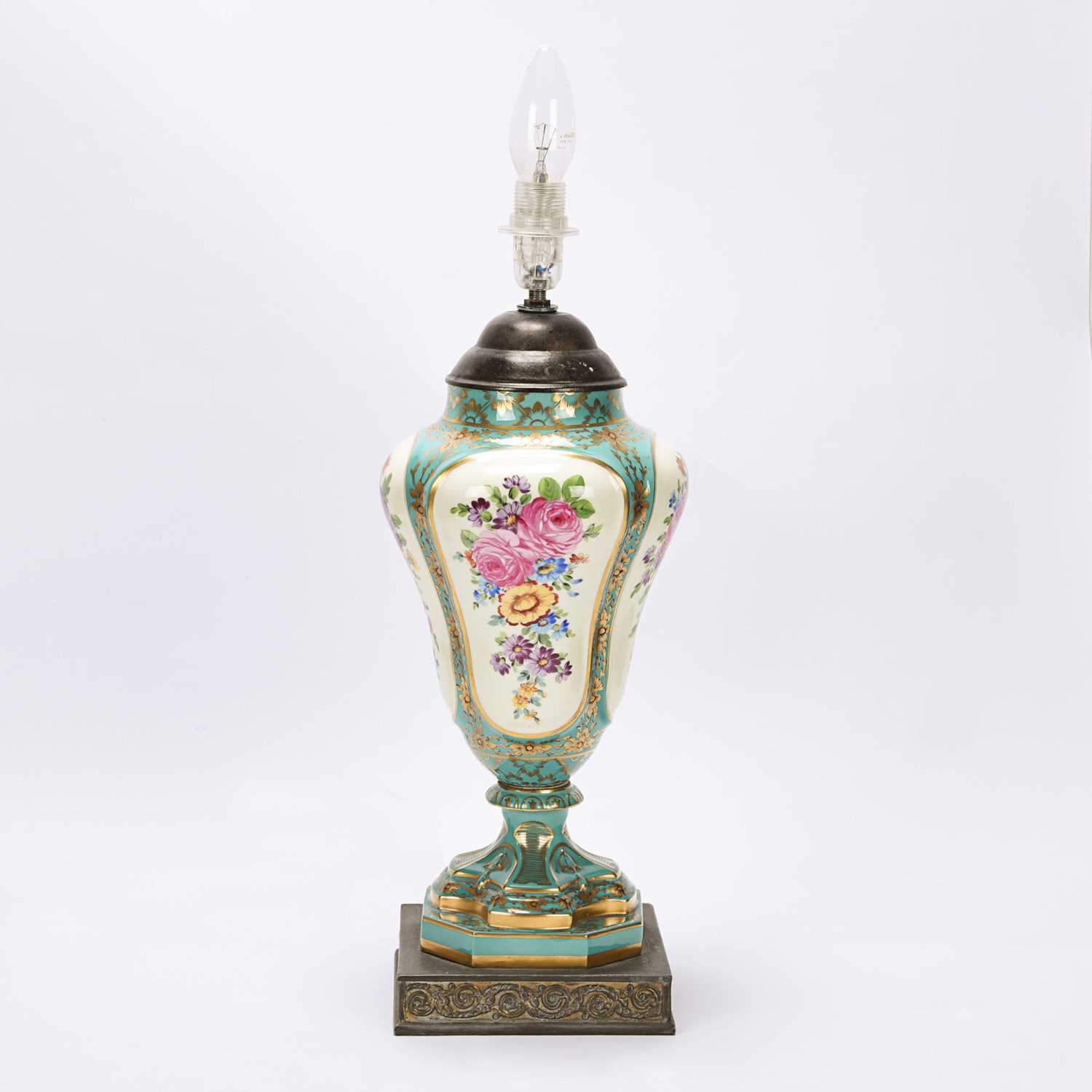 Lot 150 - Lampshade featuring an elaborately bright and vivid floral panel