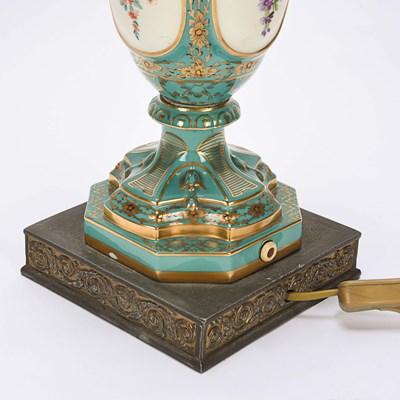 Lot 150 - Lampshade featuring an elaborately bright and vivid floral panel