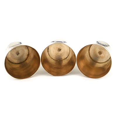 Lot 186 - Six gilded silver drinking cups, marked in tughra of the silversmith