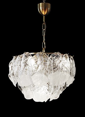 Lot 212 - 1960s chandelier with leaves, by Venini
