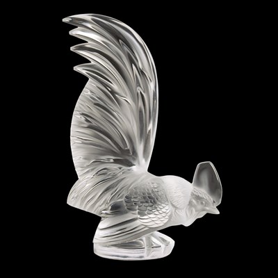Lot 282 - 20th century Lalique (France) crystal model of a rooster