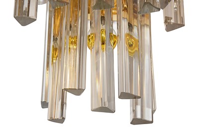 Lot 287 - 1960s set of two Triedri sconces in clear glass, by Venini