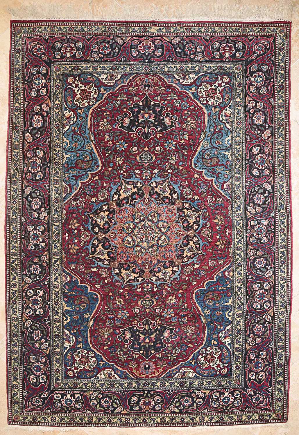 Lot 362 - Early 20th century Isfahan Ahmadi carpet wool on cotton. Circa 1900