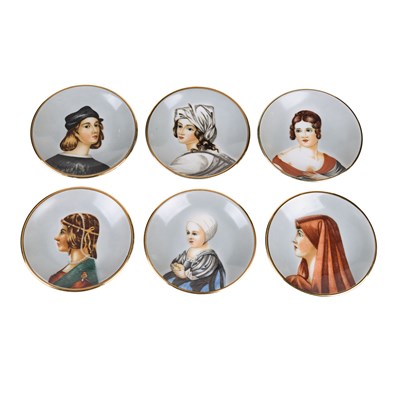 Porcelain Plate Set with Historical and Artistic Portraits