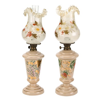 Pair of Table Oil Lamps with Ditmar Burners
