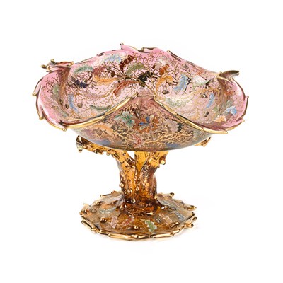Moser Glass Centerpiece with Floral Decorations