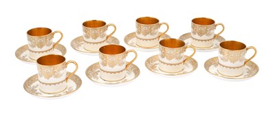 Minton Porcelain Tea Set with Gold Floral Patterns