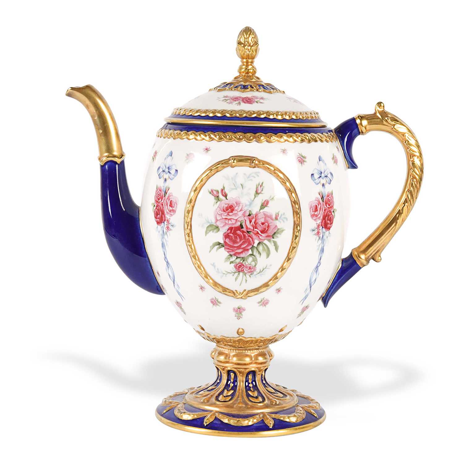 Fabergé imperial egg tea pot with certificate