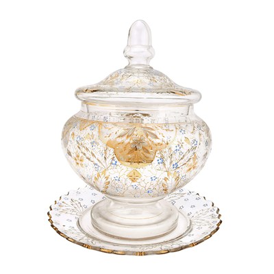 Large glass bomboniere, possibly Russian Tsar period