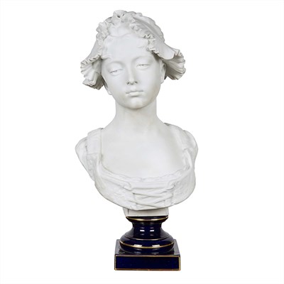 Late 19th century French porcelain bust of a woman.