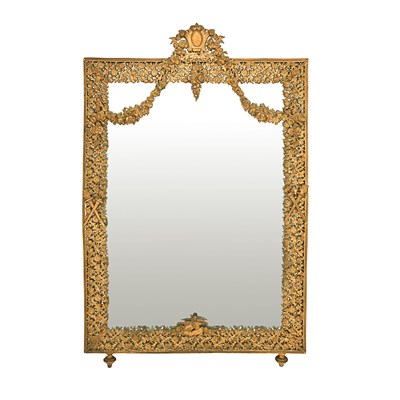 French gilded bronze vanity mirror from the Napoleon III Second Empire period