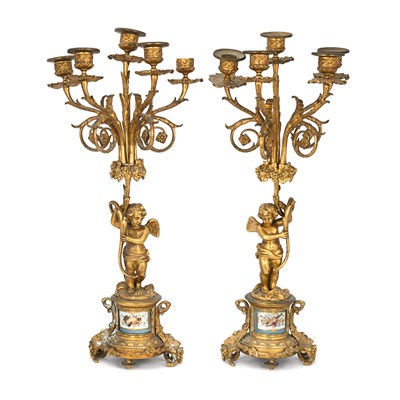 Late 19th century French Sèvres ormolu candelabras
