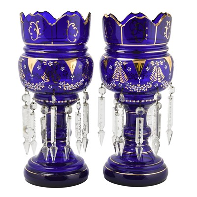 Late 19th century Bohemian glass lusters